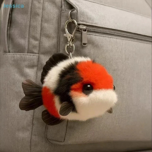 Plush koi fish keychain - fish, cute